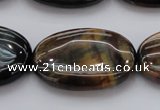 CTE1367 15.5 inches 25*35mm oval yellow & blue tiger eye beads