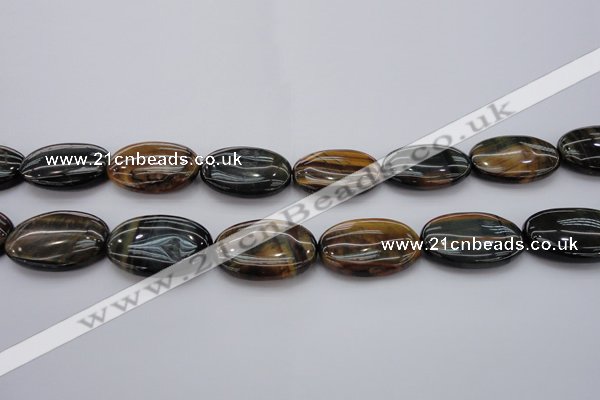 CTE1367 15.5 inches 25*35mm oval yellow & blue tiger eye beads