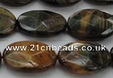 CTE1373 15.5 inches 18*25mm faceted oval yellow & blue tiger eye beads