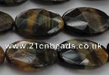 CTE1374 15.5 inches 22*30mm faceted oval yellow & blue tiger eye beads