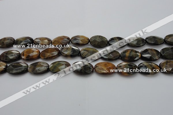 CTE1374 15.5 inches 22*30mm faceted oval yellow & blue tiger eye beads