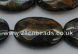 CTE1376 15.5 inches 30*40mm faceted oval yellow & blue tiger eye beads