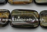 CTE1383 15.5 inches 25*35mm rectangle yellow & blue tiger eye beads