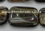 CTE1384 15.5 inches 30*40mm rectangle yellow & blue tiger eye beads