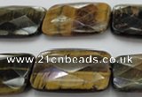 CTE1390 15.5 inches 22*30mm faceted rectangle yellow & blue tiger eye beads