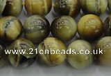 CTE1443 15.5 inches 10mm round golden & blue tiger eye beads