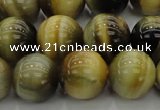 CTE1445 15.5 inches 14mm round golden & blue tiger eye beads