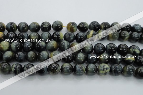 CTE1452 15.5 inches 8mm round golden & blue tiger eye beads