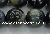 CTE1457 15.5 inches 18mm round golden & blue tiger eye beads