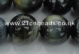 CTE1458 15.5 inches 20mm round golden & blue tiger eye beads