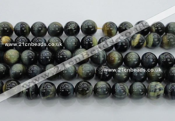 CTE1458 15.5 inches 20mm round golden & blue tiger eye beads