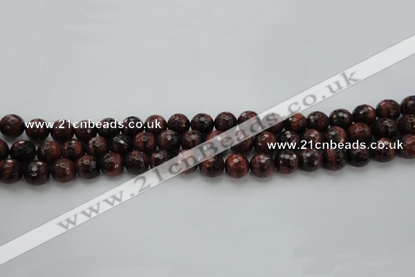 CTE1460 15.5 inches 4mm faceted round red tiger eye beads