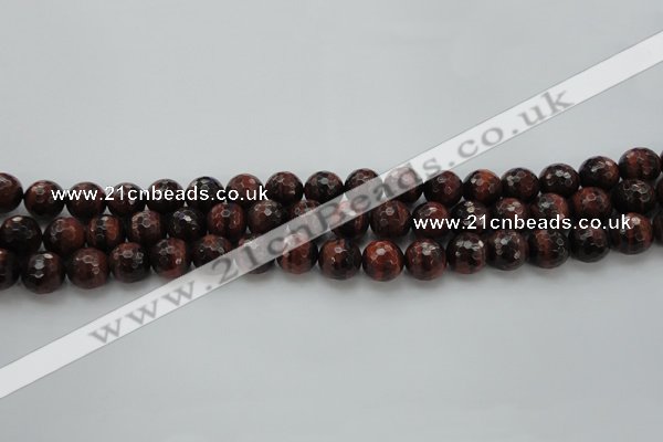 CTE1461 15.5 inches 6mm faceted round red tiger eye beads