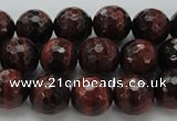 CTE1462 15.5 inches 8mm faceted round red tiger eye beads