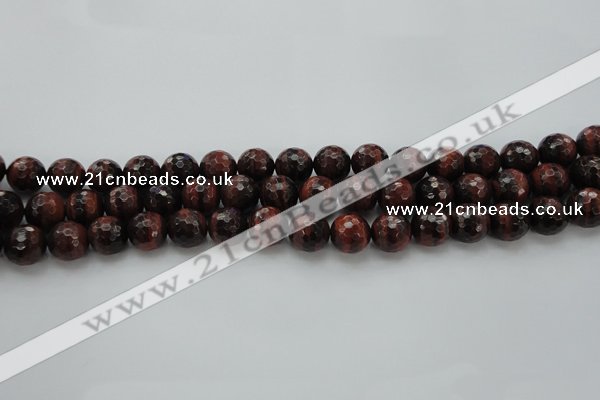 CTE1462 15.5 inches 8mm faceted round red tiger eye beads