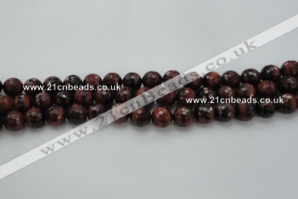 CTE1463 15.5 inches 10mm faceted round red tiger eye beads