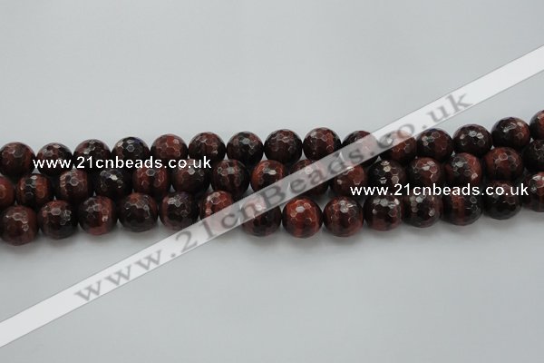 CTE1464 15.5 inches 12mm faceted round red tiger eye beads