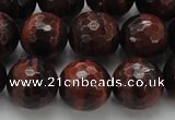 CTE1465 15.5 inches 14mm faceted round red tiger eye beads