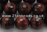 CTE1466 15.5 inches 16mm faceted round red tiger eye beads