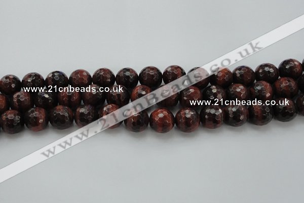 CTE1466 15.5 inches 16mm faceted round red tiger eye beads