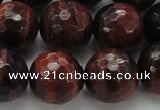 CTE1467 15.5 inches 18mm faceted round red tiger eye beads