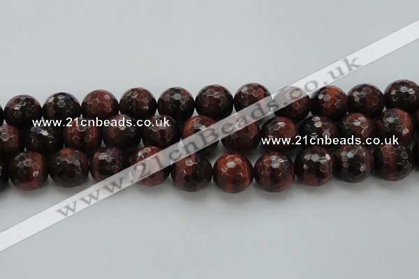 CTE1468 15.5 inches 20mm faceted round red tiger eye beads