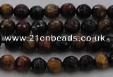 CTE1471 15.5 inches 6mm faceted round mixed tiger eye beads