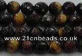 CTE1472 15.5 inches 8mm faceted round mixed tiger eye beads