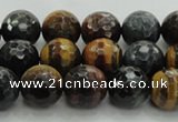 CTE1473 15.5 inches 10mm faceted round mixed tiger eye beads