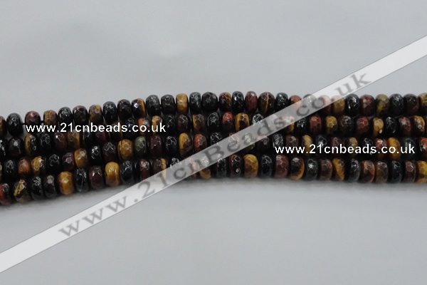 CTE1482 15.5 inches 6*10mm faceted rondelle mixed tiger eye beads