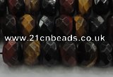 CTE1483 15.5 inches 7*12mm faceted rondelle mixed tiger eye beads