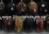 CTE1485 15.5 inches 10*16mm faceted rondelle mixed tiger eye beads