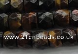 CTE1488 15.5 inches 9*12mm faceted tyre mixed tiger eye beads