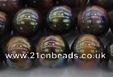 CTE1504 15.5 inches 12mm round AB-color yellow tiger eye beads