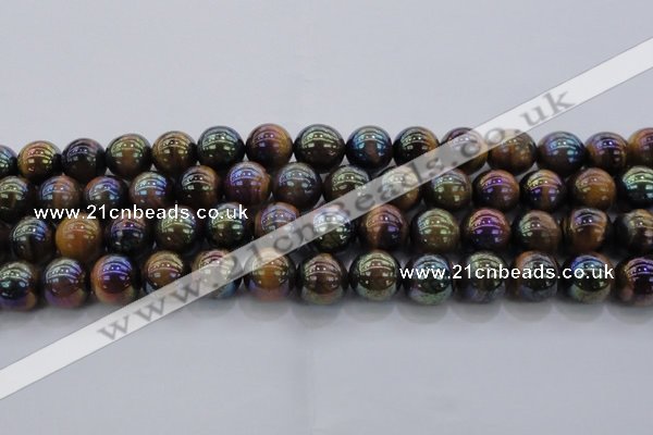 CTE1504 15.5 inches 12mm round AB-color yellow tiger eye beads