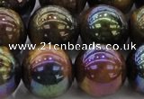 CTE1505 15.5 inches 14mm round AB-color yellow tiger eye beads