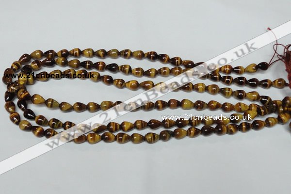 CTE151 15.5 inches 6*9mm teardrop yellow tiger eye gemstone beads