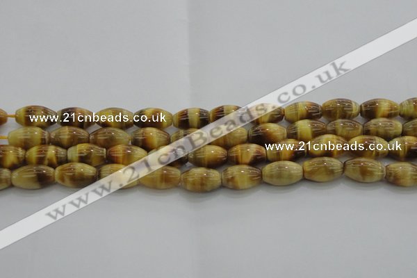 CTE1516 15.5 inches 8*12mm rice golden tiger eye beads wholesale