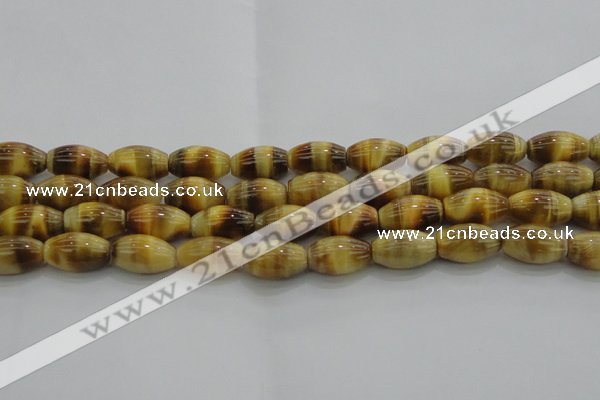 CTE1517 15.5 inches 10*14mm rice golden tiger eye beads wholesale