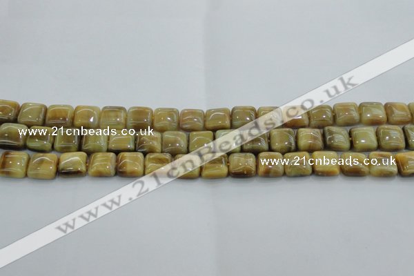 CTE1526 15.5 inches 10*10mm square golden tiger eye beads wholesale