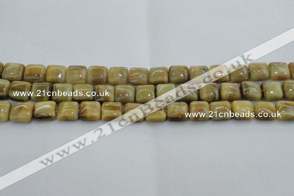 CTE1527 15.5 inches 12*12mm square golden tiger eye beads wholesale