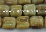 CTE1528 15.5 inches 14*14mm square golden tiger eye beads wholesale