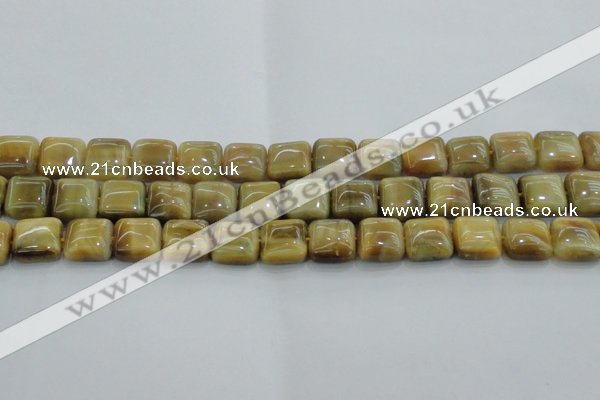 CTE1528 15.5 inches 14*14mm square golden tiger eye beads wholesale