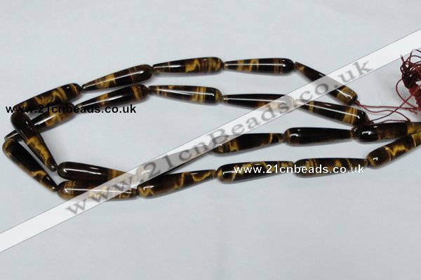 CTE154 15.5 inches 8*35mm teardrop yellow tiger eye gemstone beads