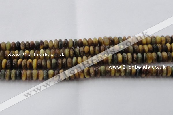 CTE1547 15.5 inches 6*10mm rondelle golden & blue tiger eye beads