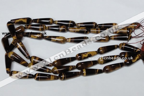 CTE155 15.5 inches 10*30mm teardrop yellow tiger eye gemstone beads