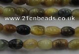 CTE1550 15.5 inches 4*6mm rice golden & blue tiger eye beads wholesale