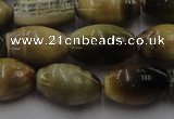 CTE1554 15.5 inches 10*14mm rice golden & blue tiger eye beads wholesale