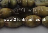 CTE1555 15.5 inches 12*16mm rice golden & blue tiger eye beads wholesale