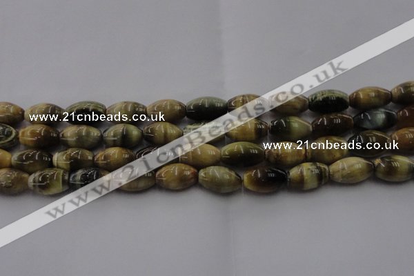 CTE1555 15.5 inches 12*16mm rice golden & blue tiger eye beads wholesale